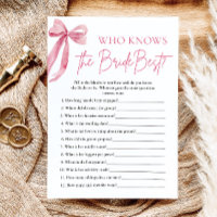 Bow Who Knows The Bride Best Bridal Shower Game