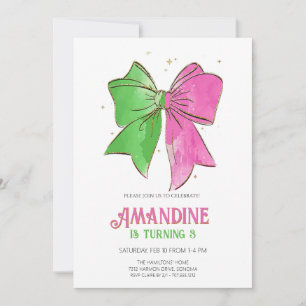 Bow Witches Girl Birthday Magical Party  Invitation