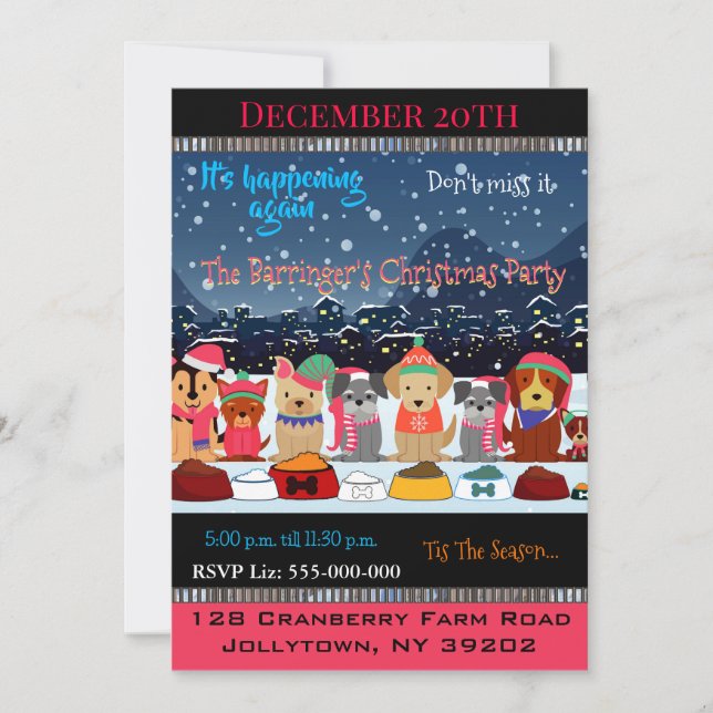 Bow Wow Annual Christmas Party Invitation (Front)