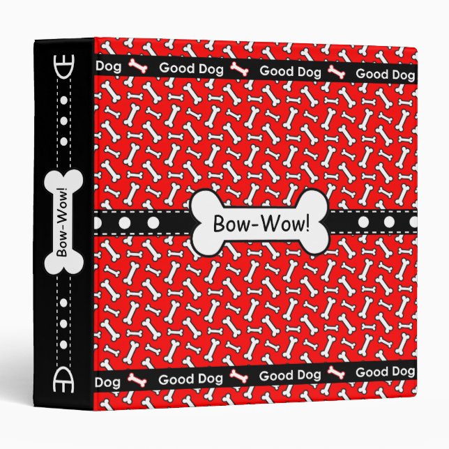 Bow-Wow Dog Trainer Obedience School Dog Bone Binder (Front/Spine)