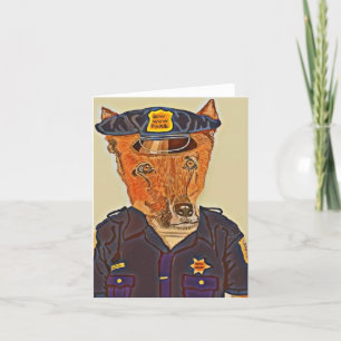 Bow Wow Police Letterpress Thank You Card