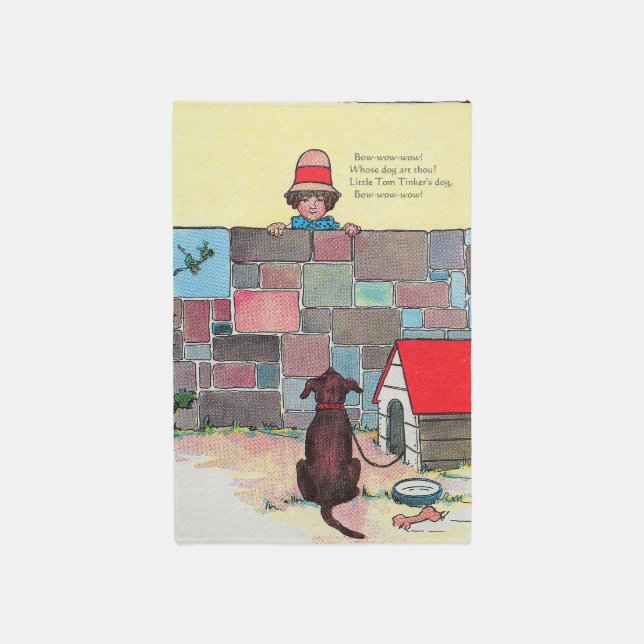 Bow-wow-wow! Whose dog art thou? Nursery Rhyme Rug (Front (Vertical))