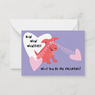 Bow Wow Wowzers Red Dog Kids Valentine Card