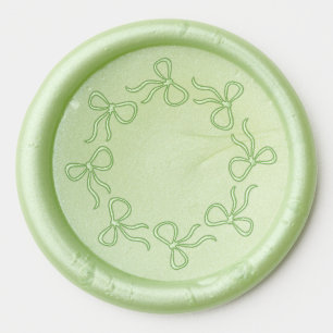 Bow wreath circle aesthetic wax seal sticker