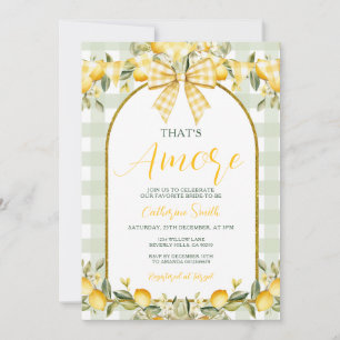Bow Yellow Lemon That's Amore Bridal Shower Floral Invitation
