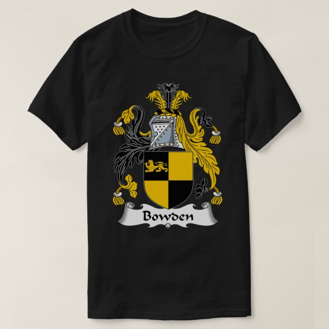 Bowden Coat of Arms Family Crest  T-Shirt (Design Front)