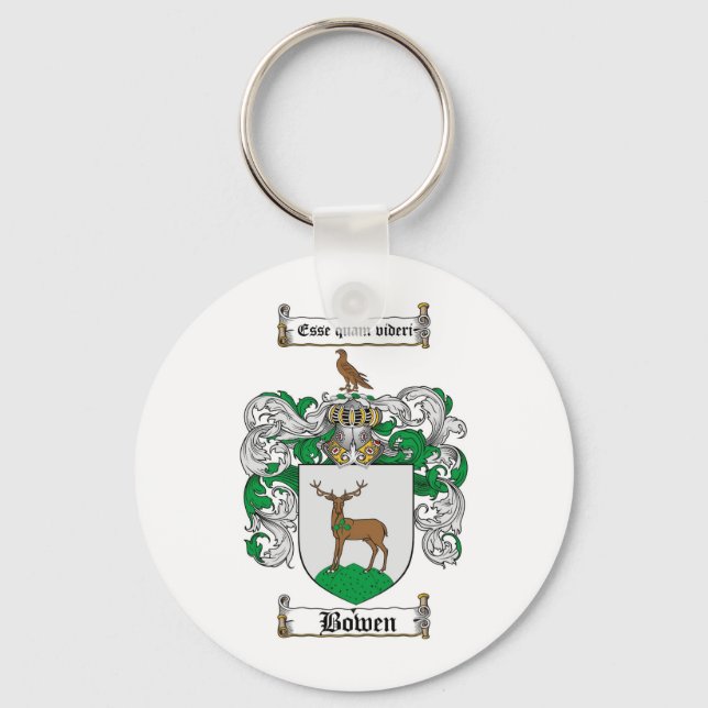 BOWEN FAMILY CREST -  BOWEN COAT OF ARMS KEYCHAIN (Front)
