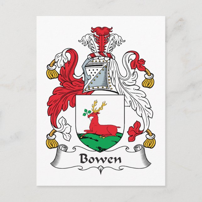 Bowen Family Crest Postcard (Front)
