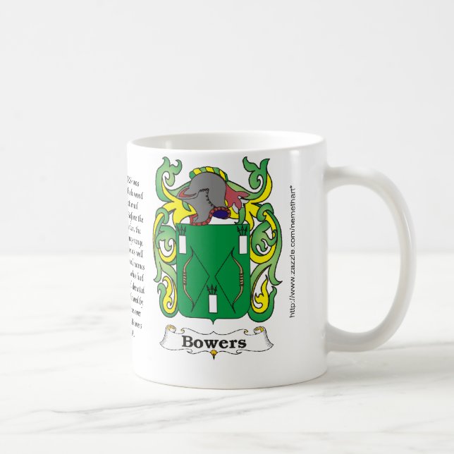 Bowers Family Coat of Arms mug (Right)