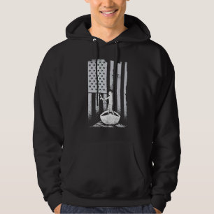 Bowfishing Vintage Look American Flag Bow Hunting  Hoodie