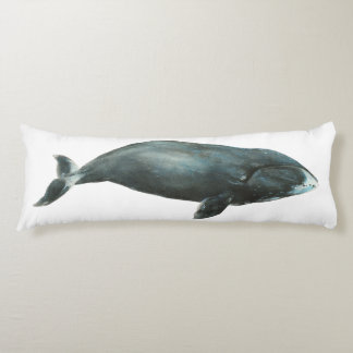 Bowhead Whale Watercolor illustration Body Pillow