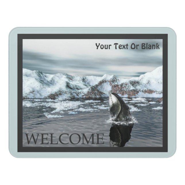 Bowhead Whale  - Welcome Door Sign (Contemporary Front)