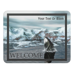 Bowhead Whale - Welcome Door Sign