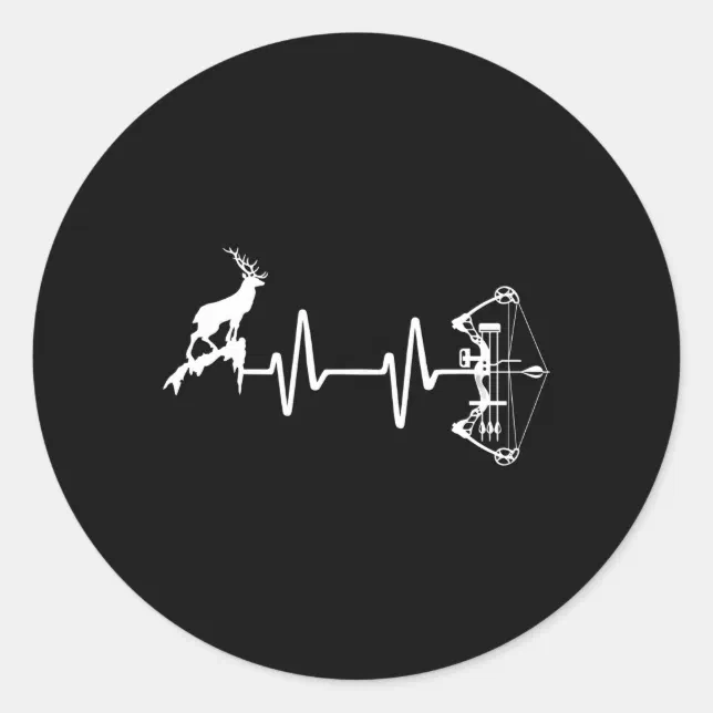 Bowhunter Deer Hebeat Bow Hunting Classic Round Sticker | Zazzle