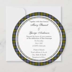 Bowie Scottish Wedding Round Invitation