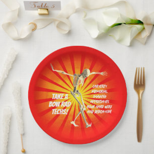Bowing Skeleton Rad Tech Appreciation Paper Plates