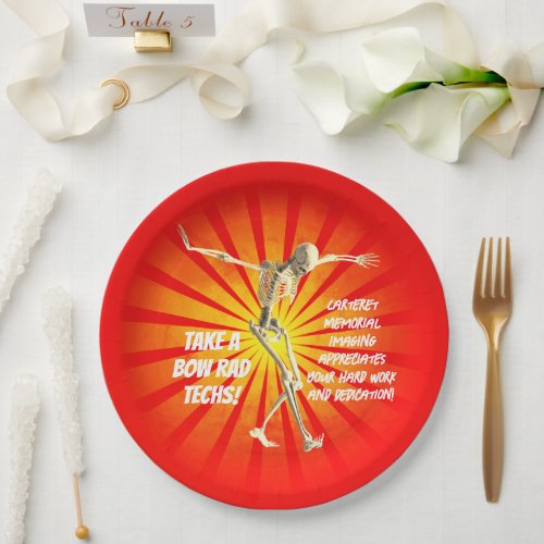 Bowing Skeleton Rad Tech Appreciation Paper Plates