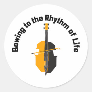 Bowing to the Rhythm of Life Cello Classic Round Sticker