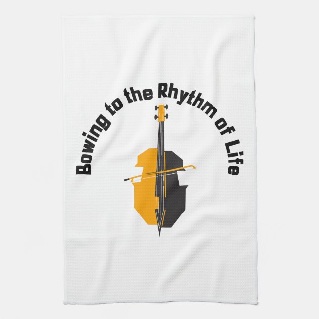 Bowing to the Rhythm of Life Cello Kitchen Towel (Vertical)