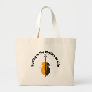 Bowing to the Rhythm of Life Cello Large Tote Bag