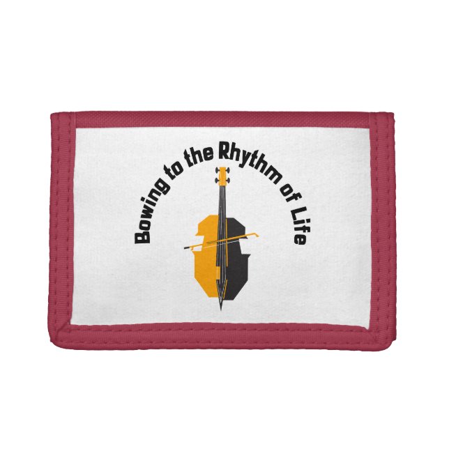 Bowing to the Rhythm of Life Cello Trifold Wallet (Front)