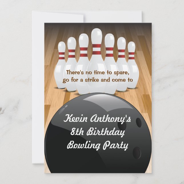 Bowl a Strike Party Invitation (Front)