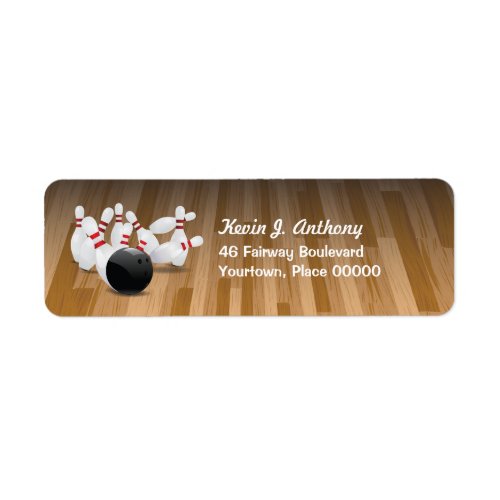 Bowl a Strike Return Address Label