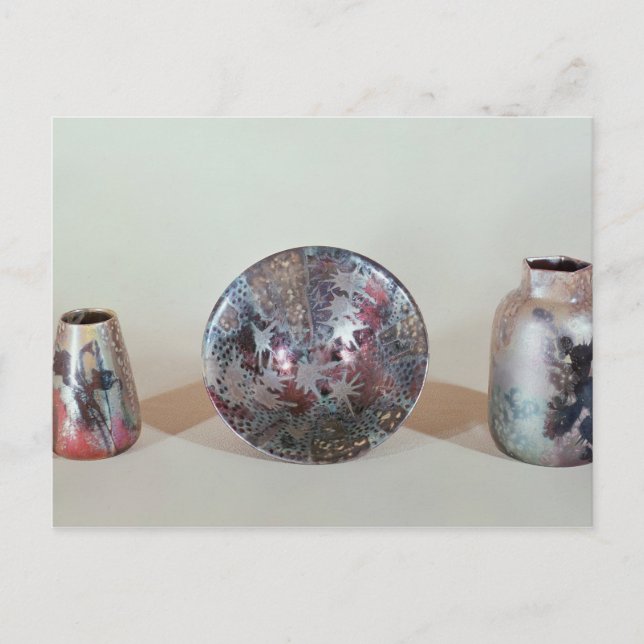 Bowl and vases, c.1890 postcard (Front)