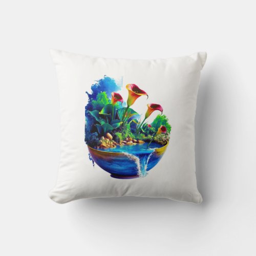 Bowl garden  throw pillow