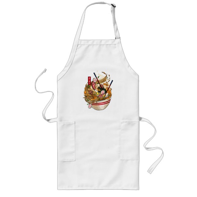 Bowl Japanese Ramen ! Long Apron (Front)