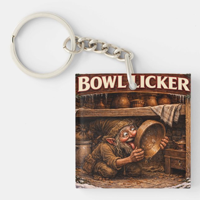 Bowl Licker Icelandic Yule Lad Keychain (Front)