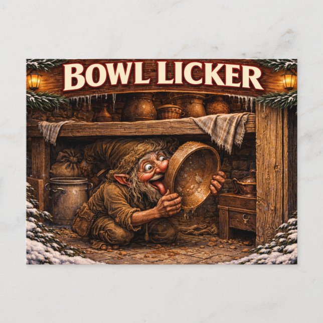 Bowl Licker Icelandic Yule Lad Postcard (Front)