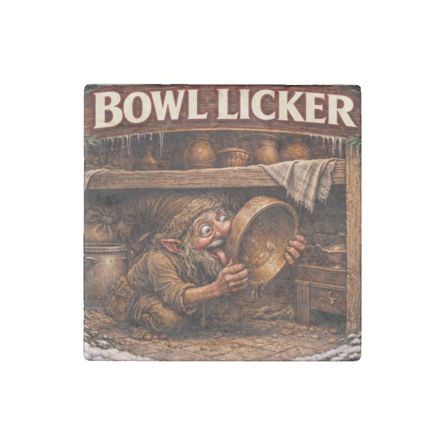 Bowl Licker Icelandic Yule Lad Stone Magnet (Front)