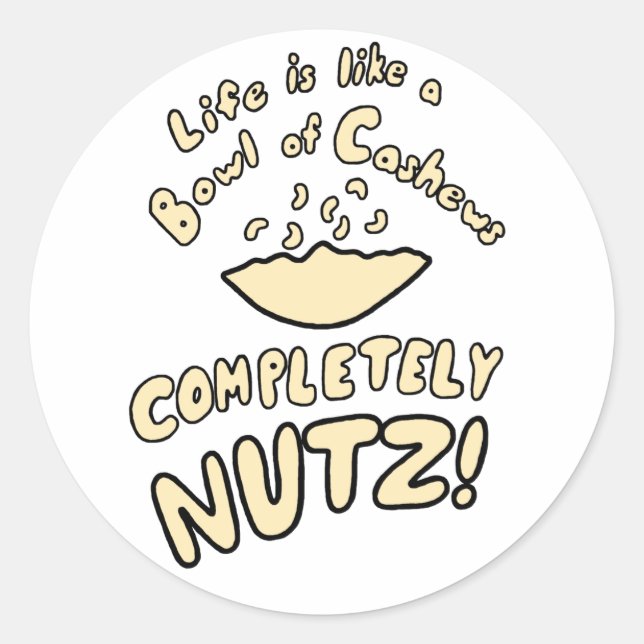 Bowl of Cashews Classic Round Sticker (Front)