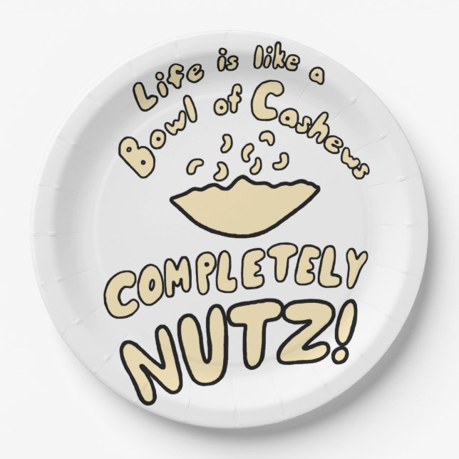 Bowl of Cashews Paper Plates (Front)