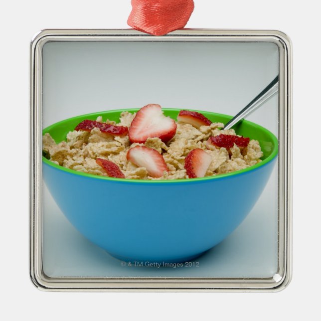 Bowl of cereal metal ornament (Front)