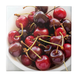 bowl of Cherries Ceramic Tile