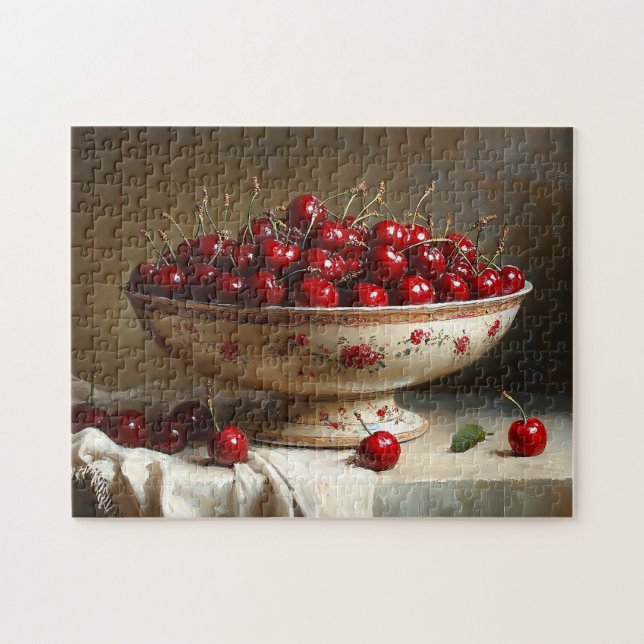 Bowl of Cherries Painting Jigsaw Puzzle (Horizontal)