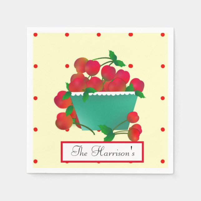 Bowl of Cherries Paper Napkins (Front)