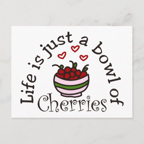 Bowl Of Cherries Postcard