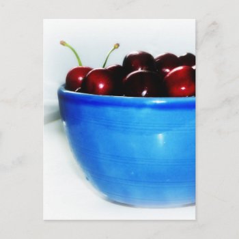 Bowl Of Cherries Postcard by CountryCorner at Zazzle