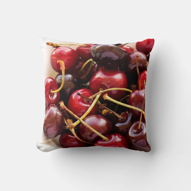 bowl of Cherries Throw Pillow (Front)