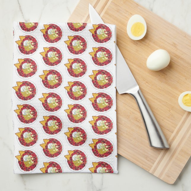 Bowl of Chili Chilli Chile con Carne Cookoff Food Kitchen Towel (Quarter Fold)