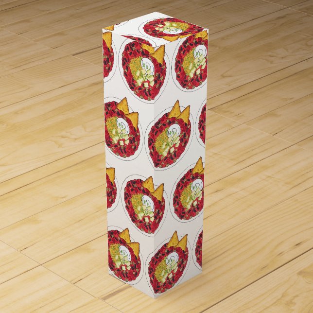 Bowl of Chili Chilli Chile con Carne Cookoff Food Wine Box (Front)