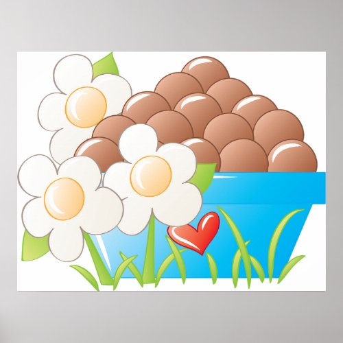 Bowl Of Eggs Food Poster