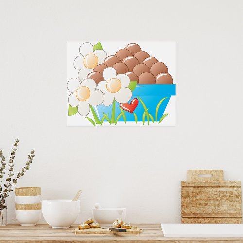 Bowl Of Eggs Food Poster