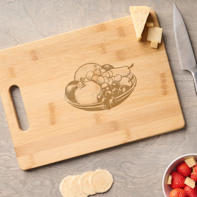 Bowl of Fruit Art Charcuterie  Engraved Cutting Board (Cheese)