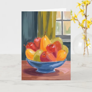 Bowl of Fruit Watercolor Painting Card