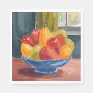 Bowl of Fruit Watercolor Painting Napkins