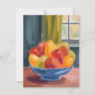 Bowl of Fruit Watercolor Painting Thank You Card